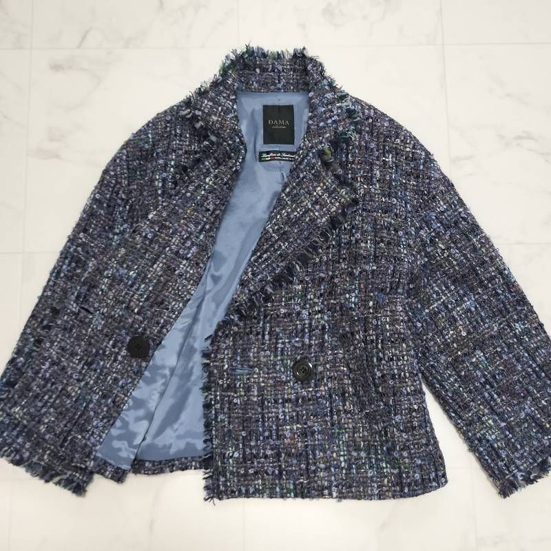 美品【ダーマコレクション】大きめサイズ　フォーマルスーツツイード黒 DAMA collection ダーマコレクション セットアップスーツ ツイード