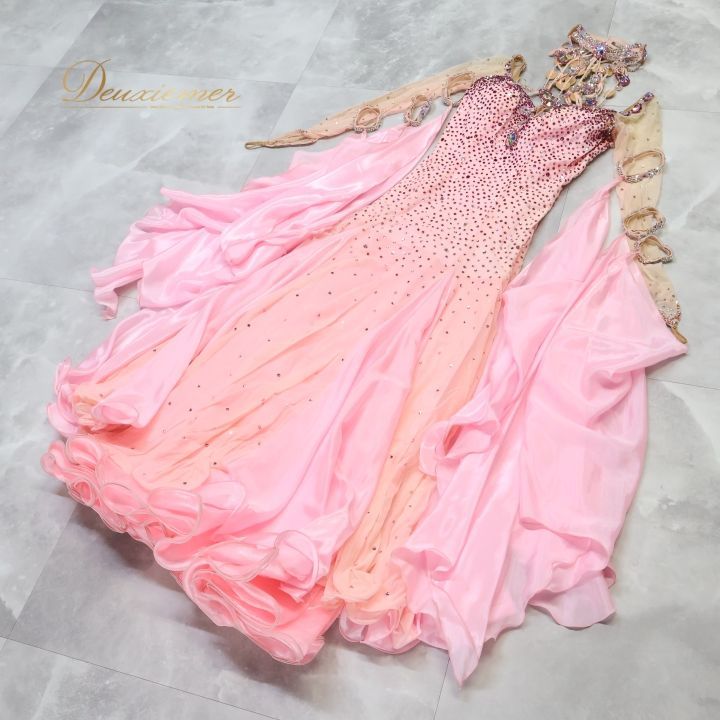 Chacott チャコット ワンピース ローズピンク 社交ダンス 発表会 Chacott チャコット ワンピース ローズピンク 社交ダンス 発表会