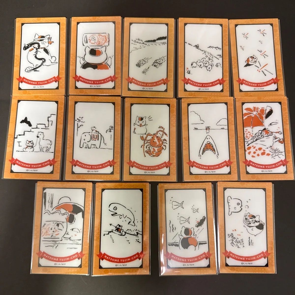 夏目友人帳 ニャンコ先生トレーディングクリアカード 14点まとめ売り