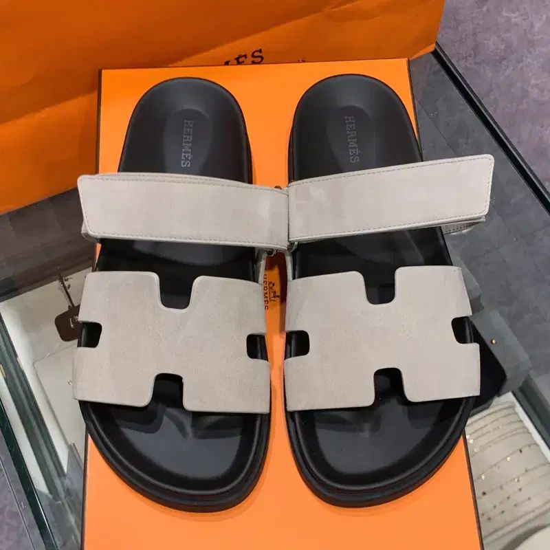 メンズ エルメス シプレ サンダル スウェード グレー