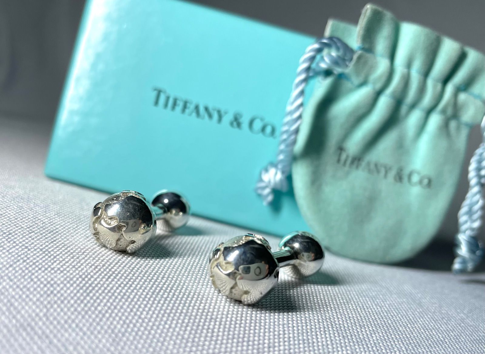 Tiffany ティファニー グローブ アース 地球儀デザイン ボールカフス