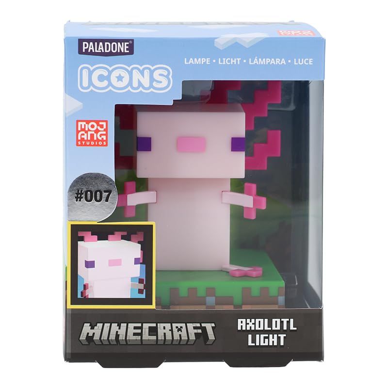  Paladone Minecraft パラドン Minecraft 公式ライセンス商品 Axolotl 自立式デスクライト ゲームルームの装飾とグッズ 男の子と女の子向けのナイトライトギフトアクセサリー プレイルームと寝室用 壁掛けフレーム 置物 インテリア小物