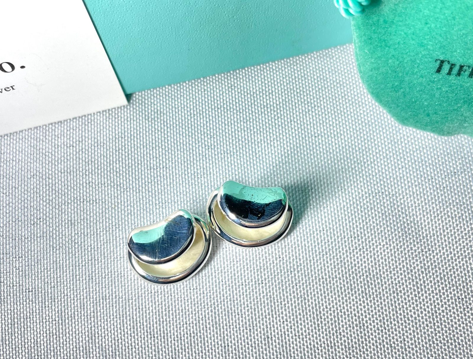 TIFFANY ティファニー エルサペレッティ ビーン ロゴ文字 カフス