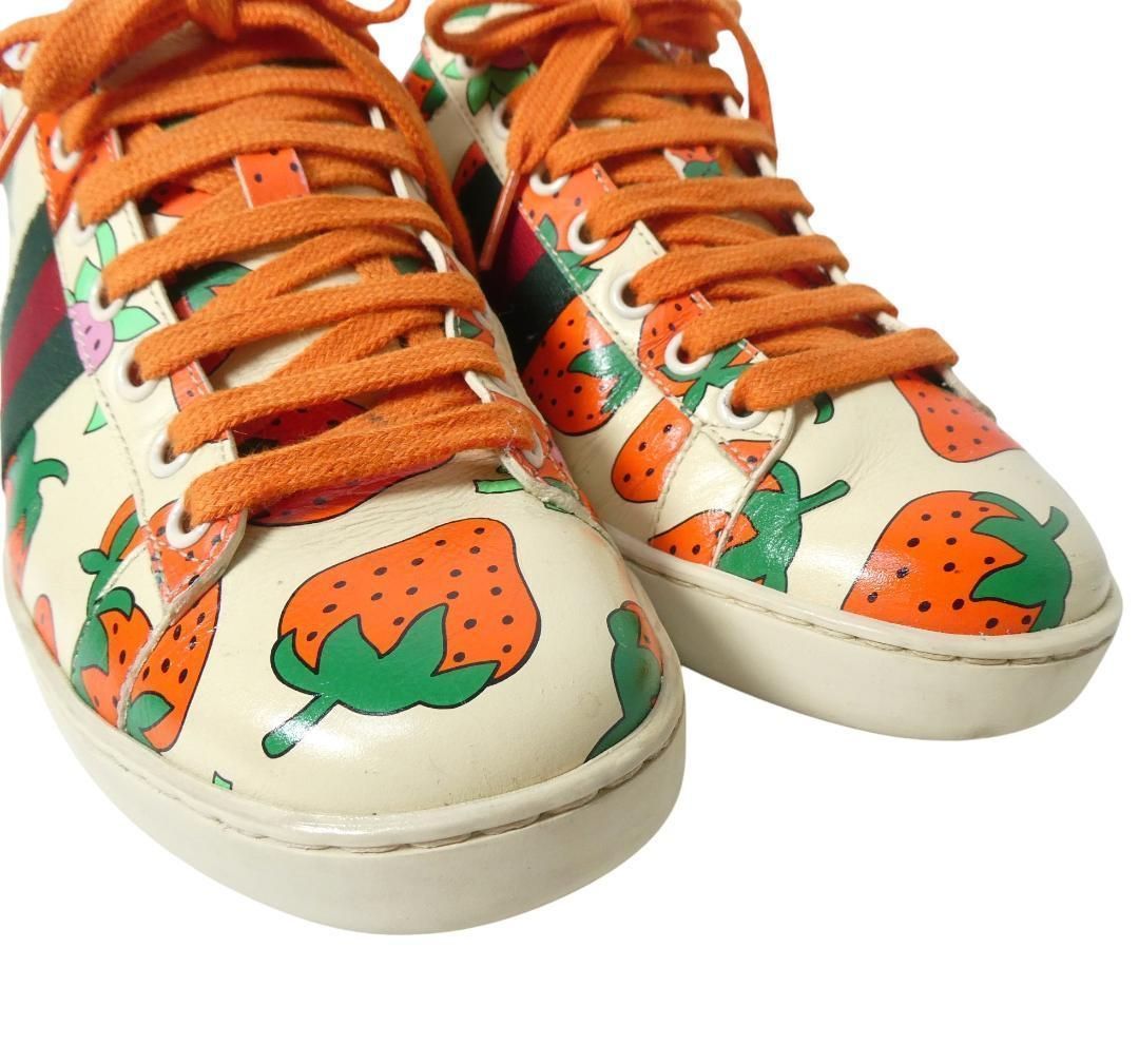 美品 GUCCI グッチ サイズ37.5 約24.5㎝ エース ウェブストライプ