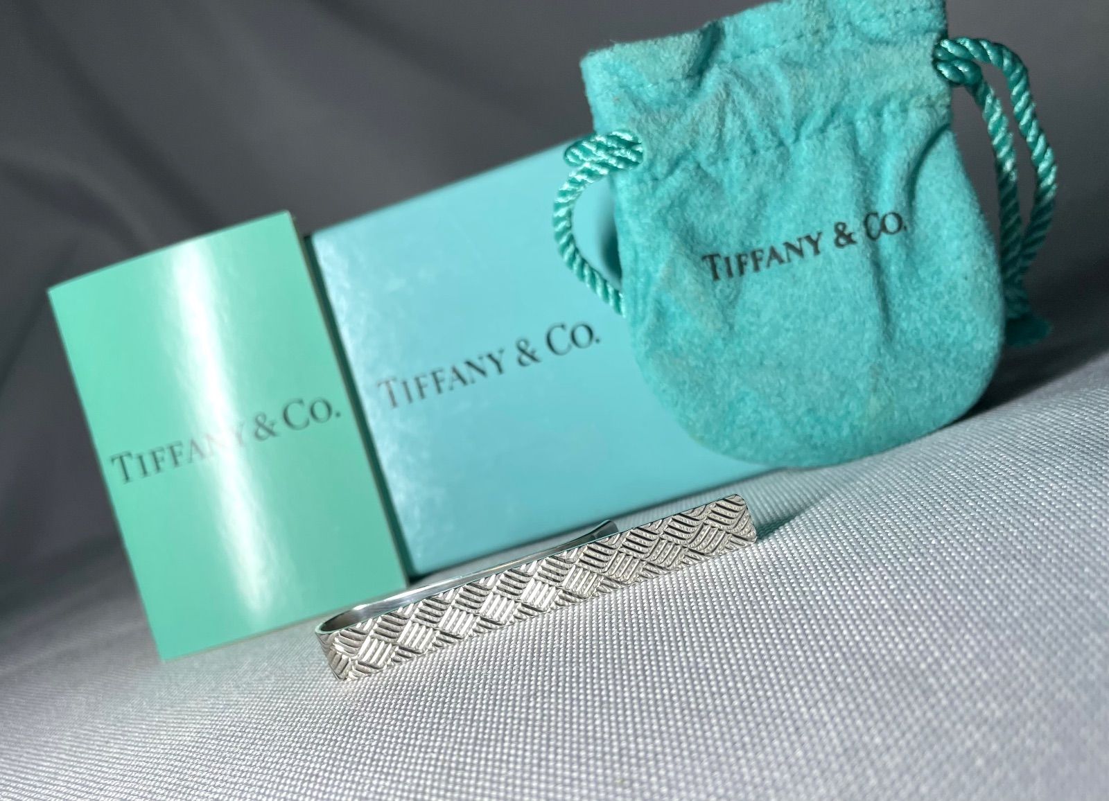ティファニー　シルバー　ネクタイピン TIFFANY ティファニー チェックライン ヴィンテージ スターリング