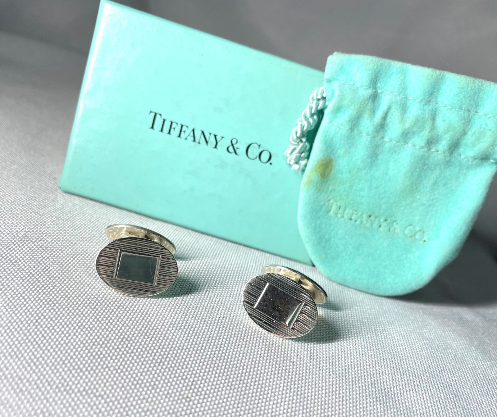 希少 Tiffany ティファニー 鏡面スターリングシルバー＆ストライプ