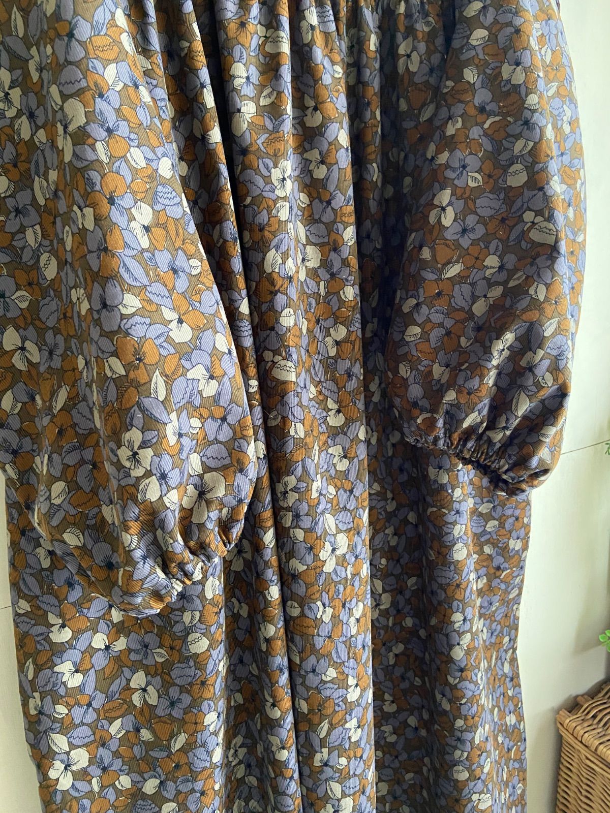 コーデュロイ ヨークギャザーワンピース