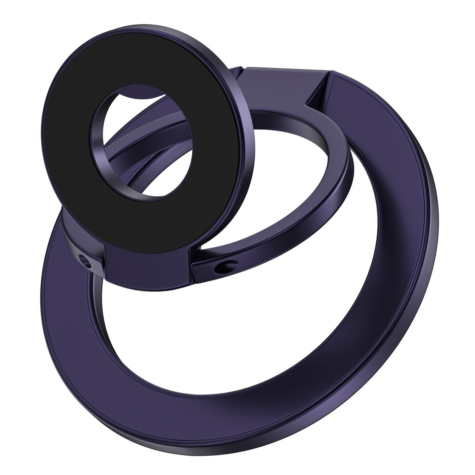 売切注意 マグセーフシール 付き スマホスタンド 強力粘着 磁気増強 MagSafe対応 両面マグネット 折り畳み式 アルミ合金 携帯リング 360度回転 簡単着脱 iPhone 16 マグセーフ 15 14 13 スマホリング 12シリーズ対応 パープル