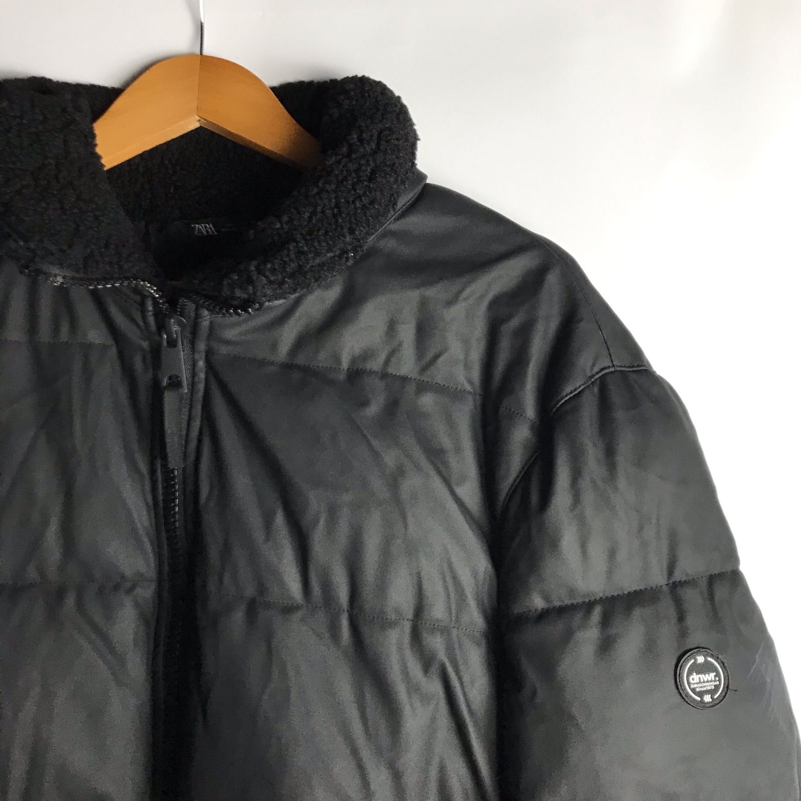 ZARA ラバーフィニッシュコンビネーションパフジャケット メンズ L 