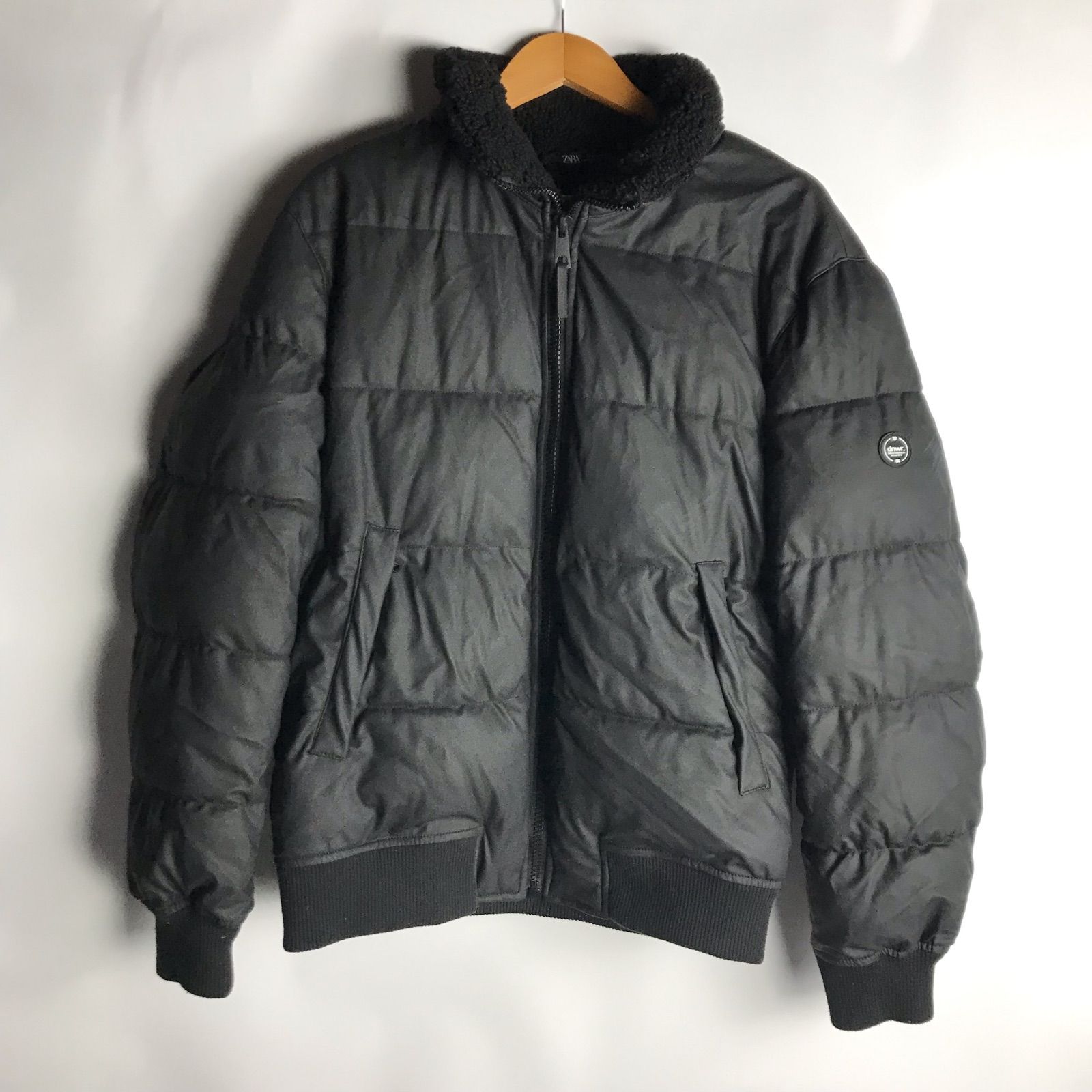 ZARA ラバーフィニッシュコンビネーションパフジャケット メンズ L 