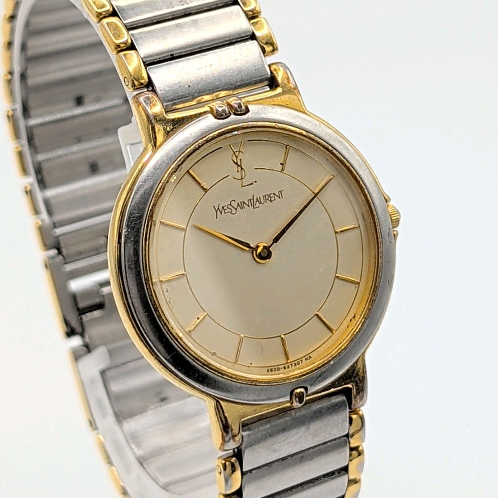 Yves Saint Laurent 2823 268440 Watch Ladies G Silver Combi Y 2 K 00 S Not Working サンローラン 時計 クオーツ レディース ゴールド シルバー コンビ ヴィンテージ 不動品