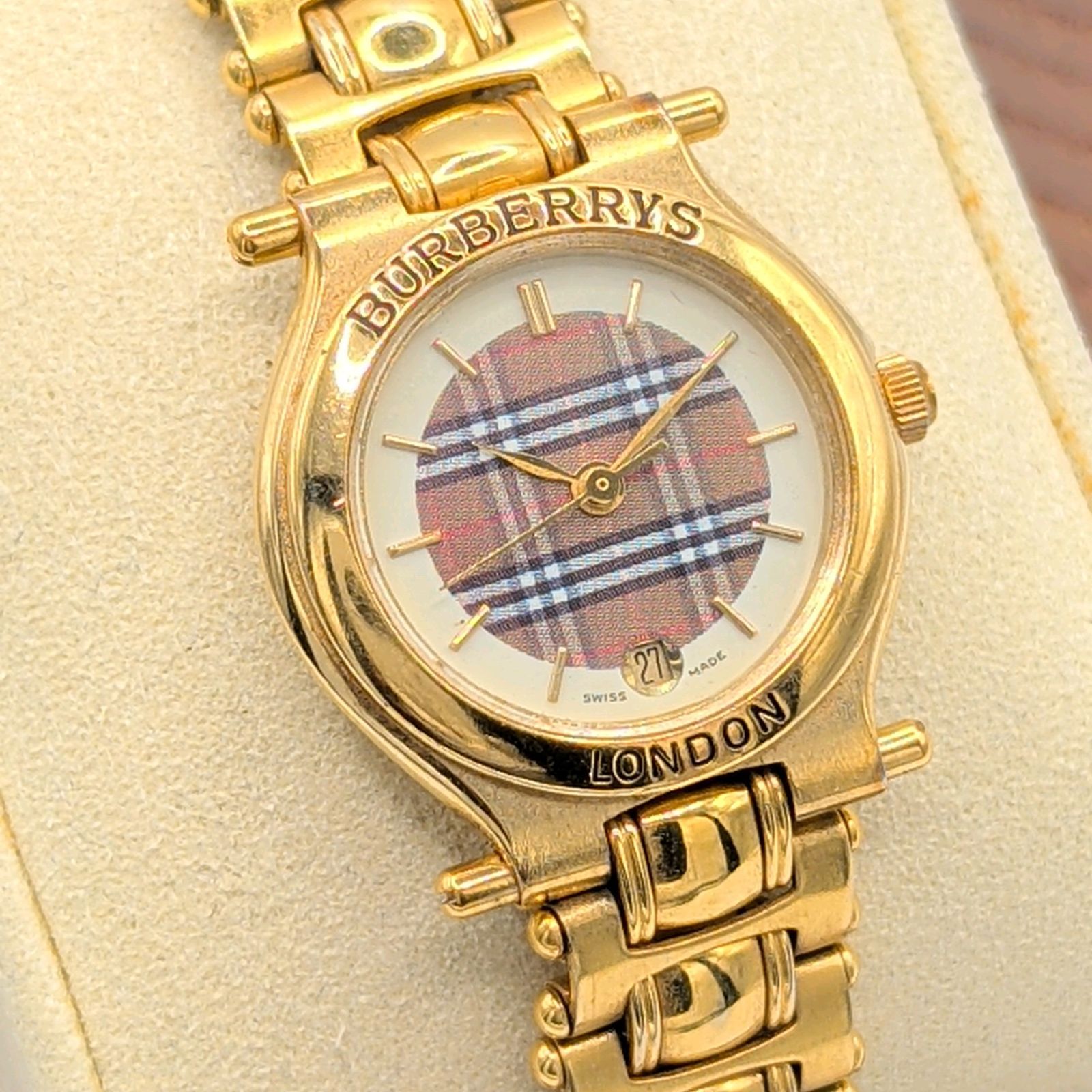 Burberrys Burberry Watch quartz Ladies Burberry check Gold Date