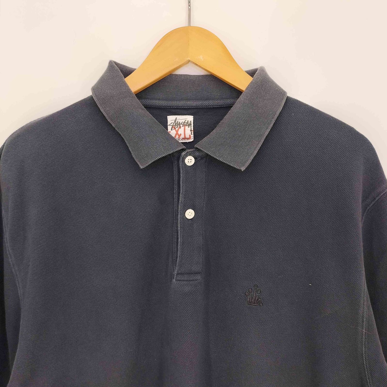 ステューシー Stussy 00s スカルプリント 折れクラウン 刺繍 鹿の子