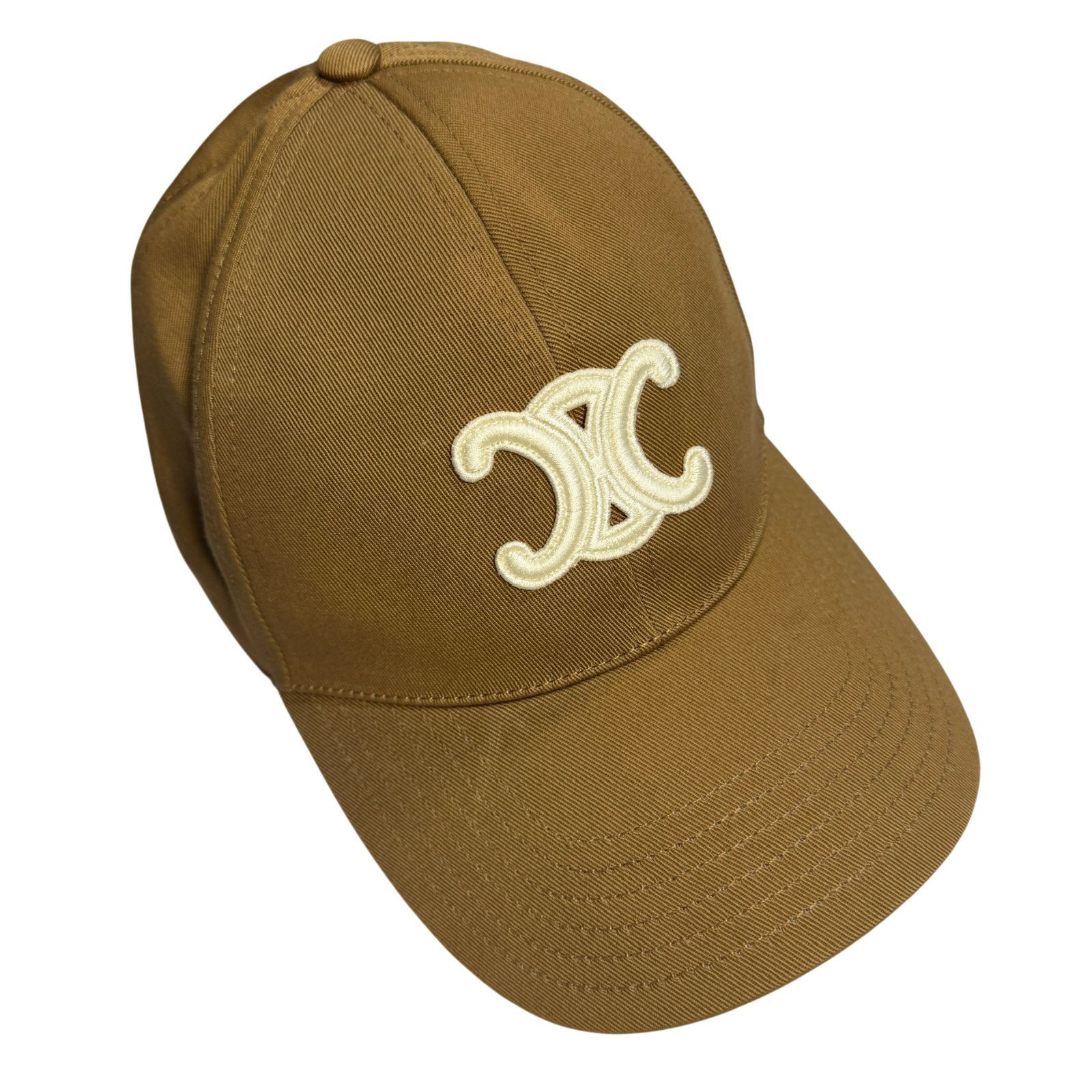 B073 CELINE セリーヌ ベースボール キャップ 刺繍 ロゴ 帽子 トフィー