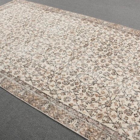 トルコヴィンテージラグ フローラル 大判サイズ ベージュ - メルカリ