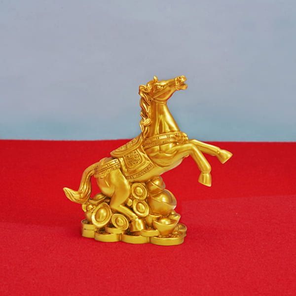 金運 縁起物 馬 置物 開運 特価【新品ショップ出品】金運黄金縁起物 馬(桐箱付き)｜金持神社祈願
