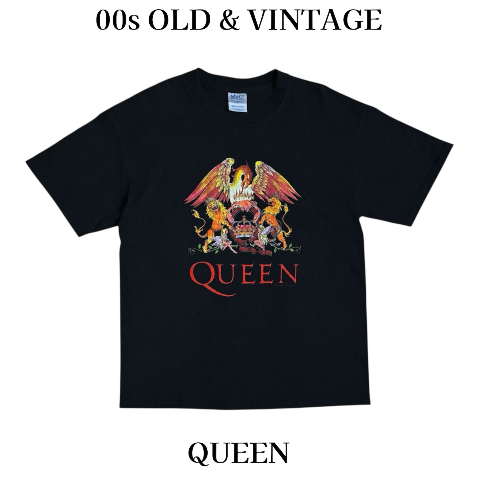 古着 00s QUEEN クイーン クレスト Tシャツ 2003 ブラック L M&O エム