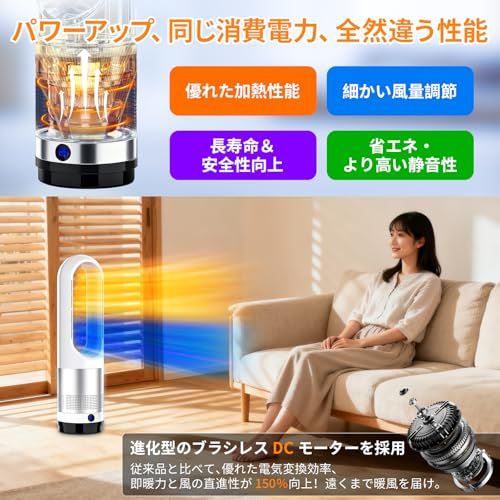 セラミックヒーター 【冬新定番・羽根なし・?暖兼用】ヒーター 暖房