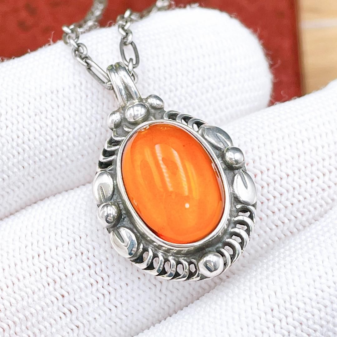 【美品】ジョージジェンセン ネックレス 琥珀 ヘリテージ 1995年 美品】ジョージジェンセン ネックレス 琥珀 ヘリテージ 1995年