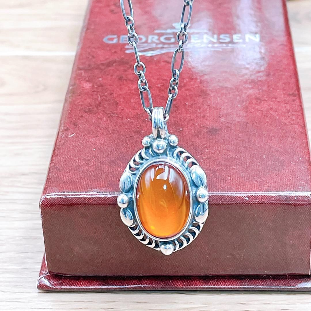 【美品】ジョージジェンセン ネックレス 琥珀 ヘリテージ 1995年 美品】ジョージジェンセン ネックレス 琥珀 ヘリテージ 1995年 - メルカリ