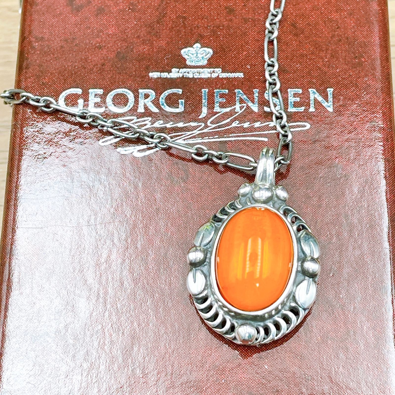 ジョージジェンセン 1995年 アンバー・琥珀 イヤーペンダント ネックレス ◇ジョージジェンセン◇ 1995 イヤー ネックレス コハク 琥珀 アンバー