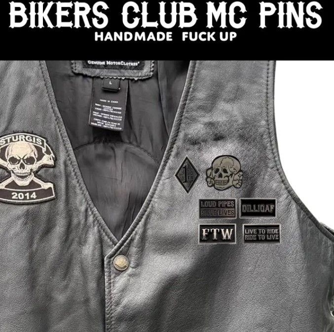 USA BIKER MC PINS バイカー MC ピンズ ピンバッチ - メルカリ