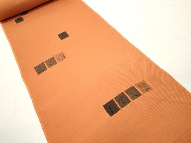 平和屋着物▽羽織・コート 反物 羽尺 地紋起こし 草花文 承華縮緬 伊と