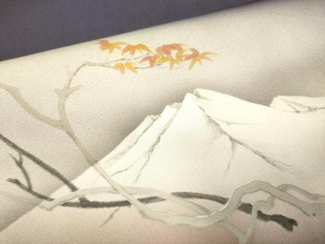 平和屋着物▽訪問着 作家物 手描き 遠山花鳥文 暈し染め 正絹 逸品