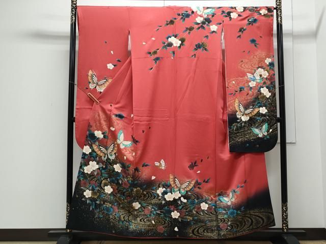 平和屋着物□豪華振袖 花蝶文 金銀彩 正絹 逸品 DAAO5306zy