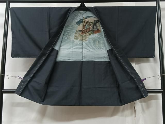 平和屋着物＃男性 長羽織 本場大島紬 絣文様 正絹 逸品 未使用