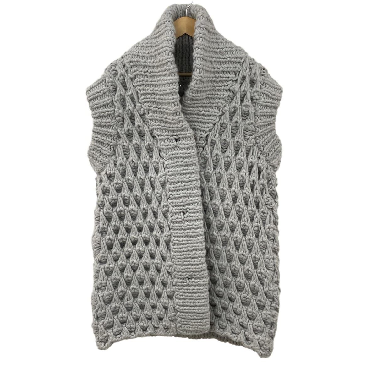 MARTIN MARGIELA マルタンマルジェラ コート サイズM レディース ライトグレー ノースリーブ ニット 秋