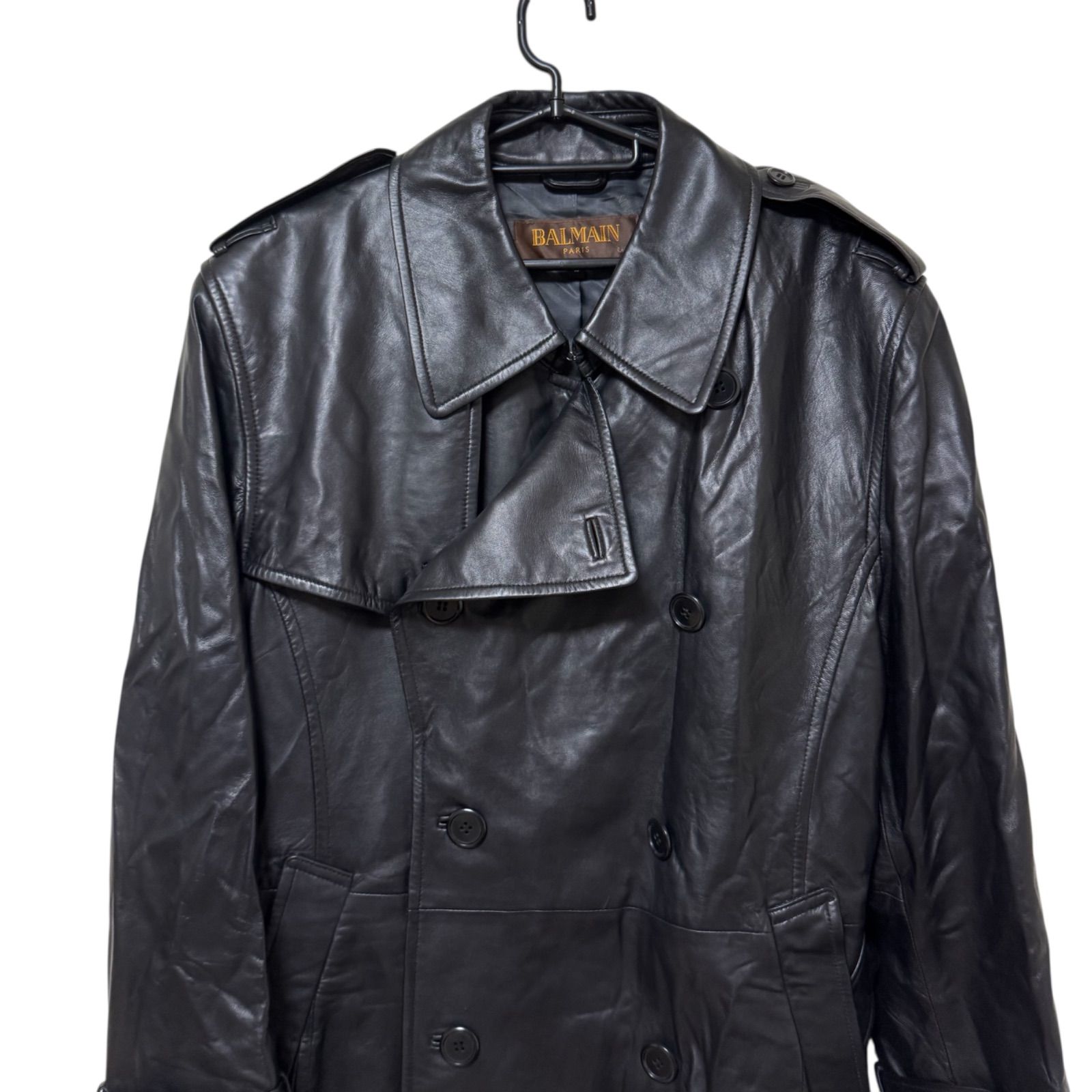 一点商品】BALMAIN バルマン メンズ アウター レザーコート ロング