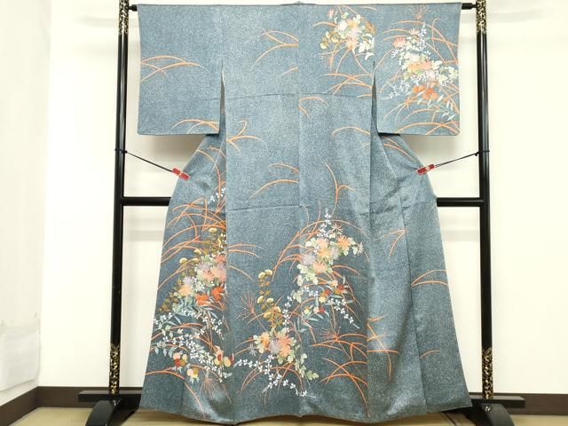 平和屋着物□訪問着 草花文 暈し染め たたき染め 正絹 逸品 DABA5408cd