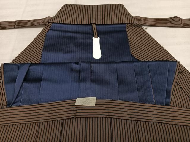 平和屋着物○男性 行灯袴 十五代目 馬下助左衛門 縞 正絹