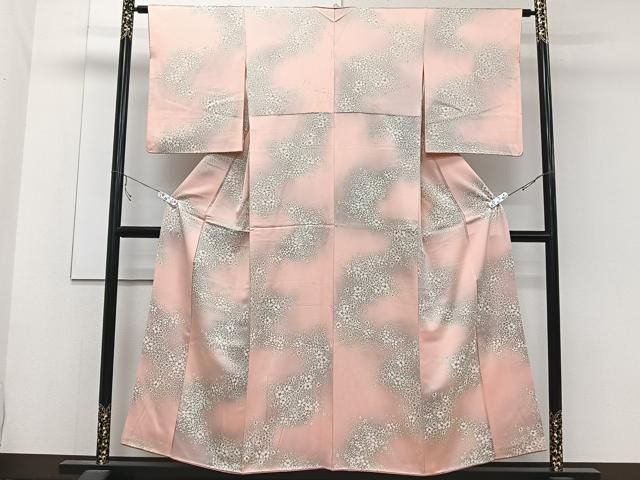 平和屋着物□上質な小紋 手描き 草花文 暈し染め 正絹 逸品 CABB2797xi