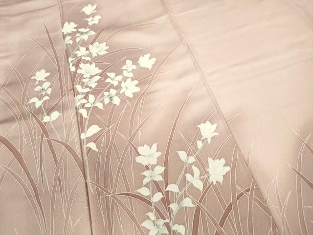 平和屋着物□訪問着 友禅 草花文 暈し染め 正絹 逸品 DABA9046qa