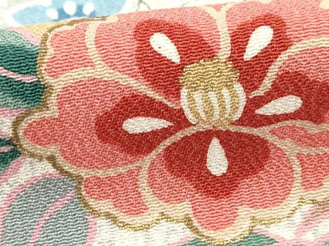 平和屋着物□上質な小紋 辻が花 金彩 鬼しぼ縮緬 正絹 逸品 DABA9056qa