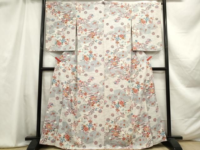 平和屋着物□上質な小紋 辻が花 金彩 鬼しぼ縮緬 正絹 逸品 DABA9056qa