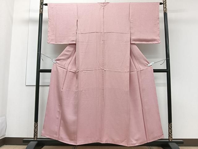 平和屋着物▽上質な色無地　単衣　霞地紋　石竹色　正絹　逸品　未使用　DAAV5417az 平和屋着物□上質な色無地 霞地紋 石竹色 正絹 逸品 未使用 CABB8408xi