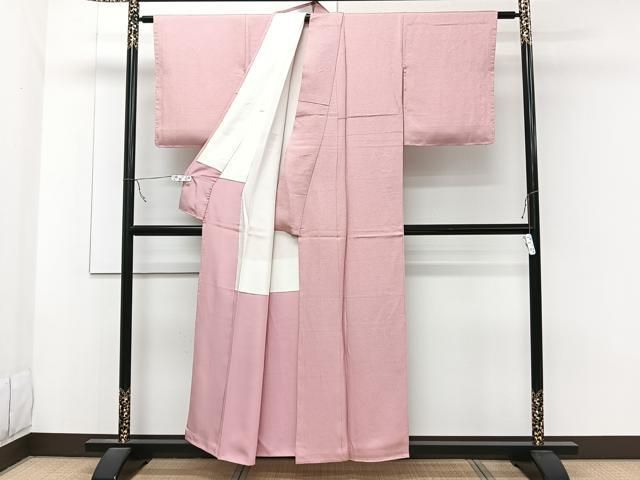 平和屋着物□上質な色無地 霞地紋 石竹色 正絹 逸品 未使用 CABB8408xi