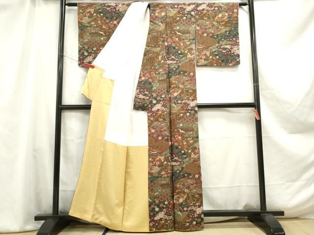 平和屋着物○上質な小紋 桜花弁 黒地 正絹 逸品 AABD8830ph 平和屋着物