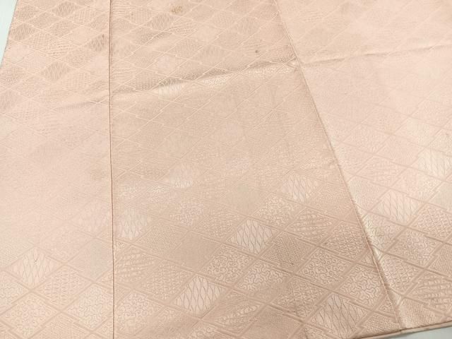 平和屋着物□上質な色無地 松川菱吉祥地紋 赤香色 正絹 逸品