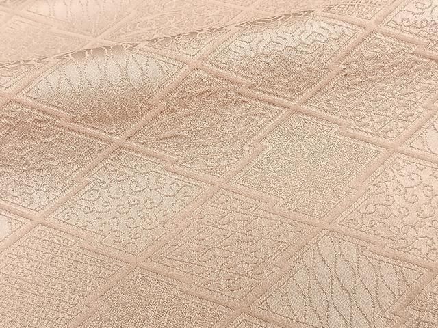 平和屋着物□上質な色無地 松川菱吉祥地紋 赤香色 正絹 逸品