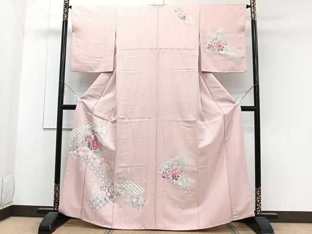 平和屋着物□訪問着 刺繍 草花文 正絹 逸品 CABB8463xi - メルカリ