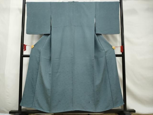 平和屋着物□上質な色無地 草葉地紋 水浅葱色 正絹 逸品 AABE0935gw