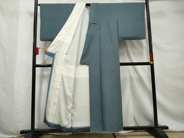 平和屋着物□上質な色無地 草葉地紋 水浅葱色 正絹 逸品 AABE0935gw