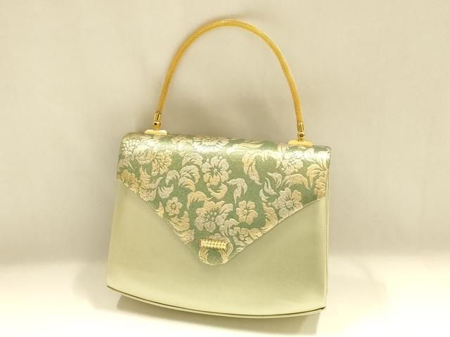 平和屋着物▽和装小物 和装バッグ ハンドバッグ 花柄 金銀彩 逸品