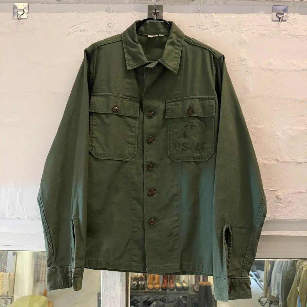 Military US ARMY Sateen OG 107 ユーティリティ シャツ