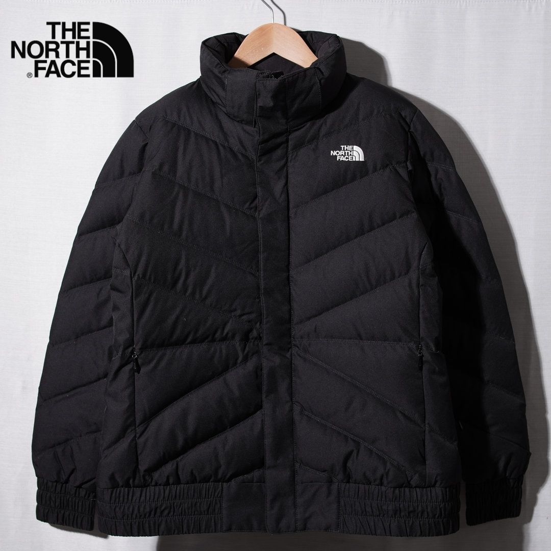 ノースフェイス THE NORTH FACE ダウンジャケット L ブラック ロゴ刺繍 