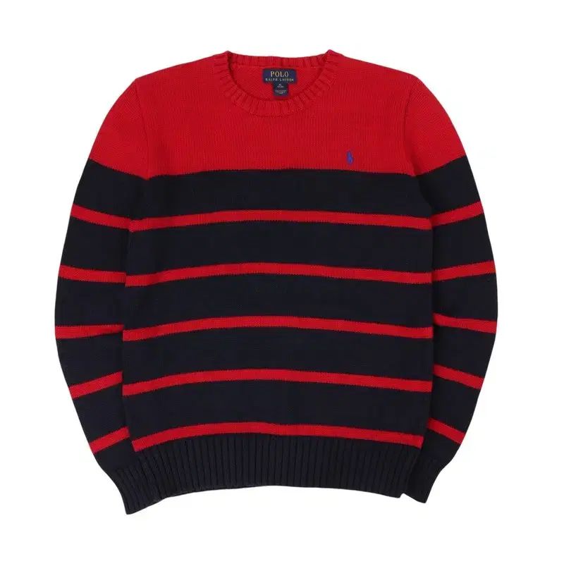 ポロ ラルフローレン レッド ストライプ ニット - メルカリ